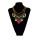 N-5427 European style vitnage silver gold clear colorful crystal rhinestone flower statement shourouk double chain necklace
