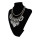 N-5427 European style vitnage silver gold clear colorful crystal rhinestone flower statement shourouk double chain necklace