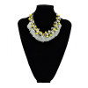 N-5434 fashion style silver plated alloy colorful bead chain tassel choker bib necklace