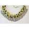 N-5434 fashion style silver plated alloy colorful bead chain tassel choker bib necklace