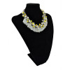 N-5434 fashion style silver plated alloy colorful bead chain tassel choker bib necklace