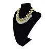 N-5434 fashion style silver plated alloy colorful bead chain tassel choker bib necklace