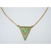 New Gold Plated Alloy Hollow Out Enamel Triangle Pendant Necklace N-4501