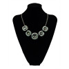 N-5438 Hot New Fashion Vintage Style Blue Black Crystal Alloy Gun Black Plated Statement Necklace Women Jewelry
