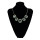 N-5438 Hot New Fashion Vintage Style Blue Black Crystal Alloy Gun Black Plated Statement Necklace Women Jewelry