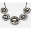 N-5438 Hot New Fashion Vintage Style Blue Black Crystal Alloy Gun Black Plated Statement Necklace Women Jewelry