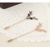 P-0177 European style gold/silver plated leaf pin brooch