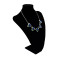N-5450 European style gun black/gold plated alloy black/blue gemstone pendant necklace
