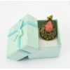 E-3470 Bohemian vintage women jewelry bronze plated charm green crystal resin big flower long dangle earrings