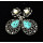 E-3470 Bohemian vintage women jewelry bronze plated charm green crystal resin big flower long dangle earrings
