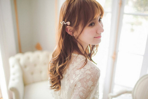 F-0246 Korean style rose pearl flowers wave clip fashion women hairclip