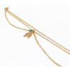 N-5465 Europe style silver gold multilayer chain blue bead leaves tassel armbamd arm chain bracelet
