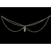 N-5465 Europe style silver gold multilayer chain blue bead leaves tassel armbamd arm chain bracelet