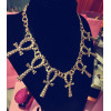 N-5460 2015 European Fashion Punk Style Gold Plated Luxury Exaggerated Cross Tassel Choker Necklace for Women Jewelry Gift