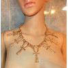 N-5460 2015 European Fashion Punk Style Gold Plated Luxury Exaggerated Cross Tassel Choker Necklace for Women Jewelry Gift