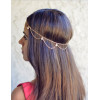 F-0239 Vintage Multilayer Chains Women Bohemian Turquoise Bead Metal Head Chain Piece Forehead Dance Headband Hair Jewelry