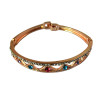 B-0486 Korean gold plated fashion crystal diamond flower heart women bangles