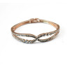 B-0486 Korean gold plated fashion crystal diamond flower heart women bangles