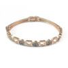 B-0486 Korean gold plated fashion crystal diamond flower heart women bangles
