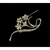 P-0173 fashion style silver plated alloy full rhinestone flower brooch