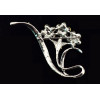 P-0173 fashion style silver plated alloy full rhinestone flower brooch