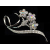 P-0173 fashion style silver plated alloy full rhinestone flower brooch