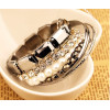 B-0487 Bohemian Ethnic Style Beaded Multi Mash Wild exaggeration Nightclub Jewelry Bangle (6PCS)