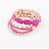 B-0487 Bohemian Ethnic Style Beaded Multi Mash Wild exaggeration Nightclub Jewelry Bangle (6PCS)
