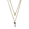 N-5459 Bohemian style silver plated double chain multicolor natural stone pendant necklaces and earrings set