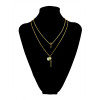 N-5459 Bohemian style silver plated double chain multicolor natural stone pendant necklaces and earrings set