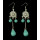 E-3475 Bohemian Vintage Style Silver Plated Alloy Turquoise Water Drop Long Dangle Drop Earrings for Women