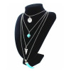 N-5447 European and American retro multi-layer Bohemian gold silver plated long chain turquoise pendant necklace