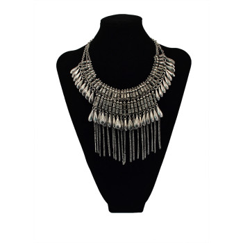 N-5473 European 2015 new design statement necklace gold/silver plated pendant tassel necklaces choker for fashion women