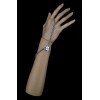 B-0501 Gothic vintage silver / gold plated eye slave bracelet with ring