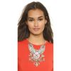 N-5491 New Design Gypsy Exaggerate Rhinestone Leaves Necklace Vintage Jewelry Gold Silver Chain Big Acrylic Flower Pendant Statement Necklace