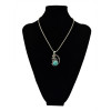 N-5497 Bohemian New Fashion Women Long Chain Crystal Turquoise Owl Pendant Necklace