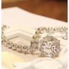 N-3929 Europea Style handmade big glass crystal pendant silver mental round ball chain  statement choker chunky  necklace