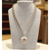 N-3929 Europea Style handmade big glass crystal pendant silver mental round ball chain  statement choker chunky  necklace