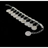 B-0498 New Bohemian Women Vintage Silver Coin Bracelet Adjustable Handmade Floral Boho Gypsy Beachy Ethnic Tribal Festival Jewelry