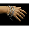 B-0498 New Bohemian Women Vintage Silver Coin Bracelet Adjustable Handmade Floral Boho Gypsy Beachy Ethnic Tribal Festival Jewelry