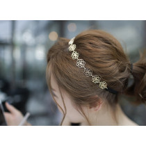 F-0008 New Comming Women hollow out silver/ gold/Bronze plated rose flower necklace/ Headband F-0008