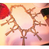 N-5460 2015 European Fashion Punk Style Gold Plated Luxury Exaggerated Cross Tassel Choker Necklace for Women Jewelry Gift