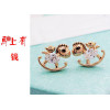 E-3057  European Style Gold Plated Alloy Crystal Rhinestone Horse Stud Earrings 5Style