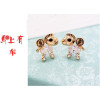 E-3057  European Style Gold Plated Alloy Crystal Rhinestone Horse Stud Earrings 5Style