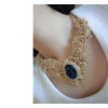 N-3561New Fashion European Gold Plated Hollow Out Lace Crystal Rhinstone Flower Choker Necklace