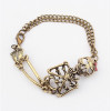 B-0103 New Vintgae Silver/Bronze Cool Skull Bracelet