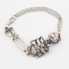 B-0103 New Vintgae Silver/Bronze Cool Skull Bracelet