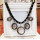 N-3919 Korea Style Summer Jewelry  Gunk Black Silk Ribbon Chain Big Round Circle blue/Champagne crystal drop Pendant Choker Necklace