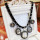 N-3919 Korea Style Summer Jewelry  Gunk Black Silk Ribbon Chain Big Round Circle blue/Champagne crystal drop Pendant Choker Necklace