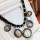 N-3919 Korea Style Summer Jewelry  Gunk Black Silk Ribbon Chain Big Round Circle blue/Champagne crystal drop Pendant Choker Necklace